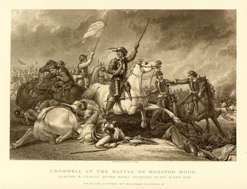 Cromwell v bitvě u Marston Moor od English School
