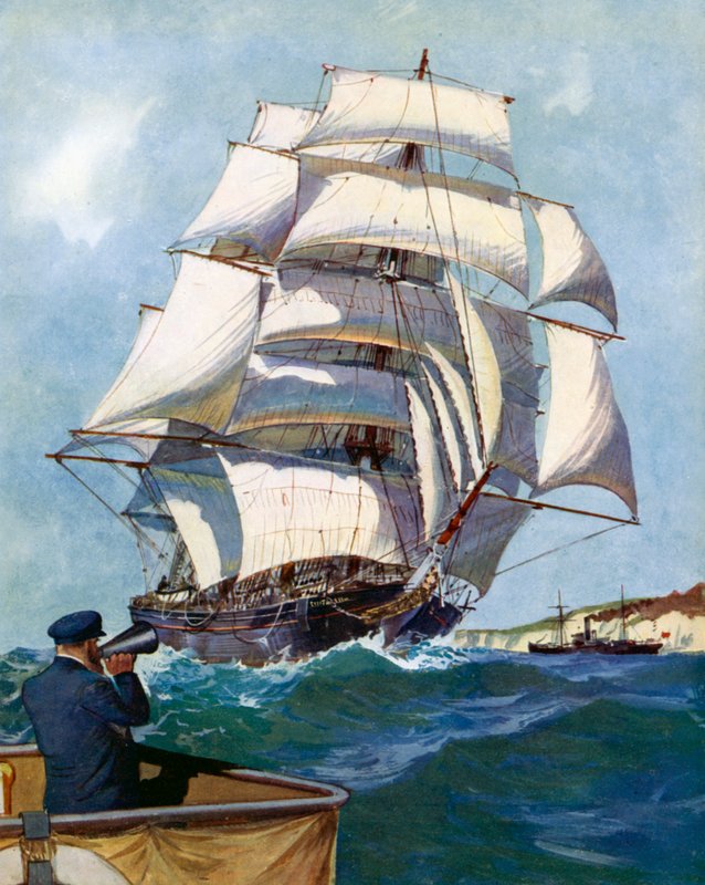 Cutty Sark, China Clipper (barevná litografie) od English School