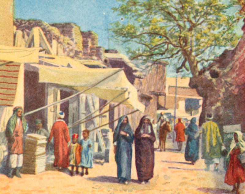 Damašek, typická ulice (barevná litografie) od English School