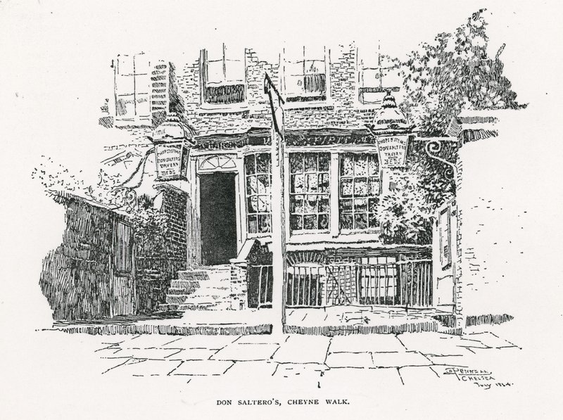 Kavárna Dan Salteros v Cheyne Walk od English School
