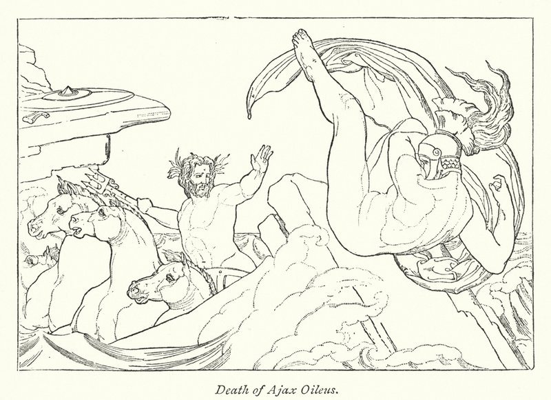 Smrt Ajax Oileus (litho) od English School