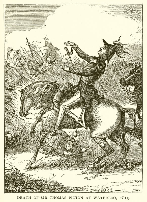 Smrt sira Thomase Pictona ve Waterloo, 1815 od English School