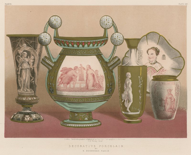 Dekorativní porcelán E Rousseau, Paříž od English School
