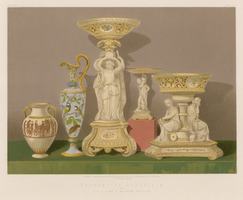 Dekorativní porcelán od Sira J. Duke and Nephews, Burslem od English School