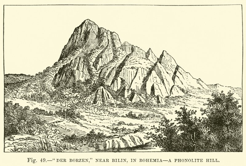 Der Borzen, u Bilin, v Čechách, fonolitový vrch od English School