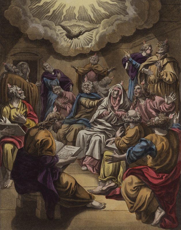 Sestup Ducha Svatého (barva litho) od English School