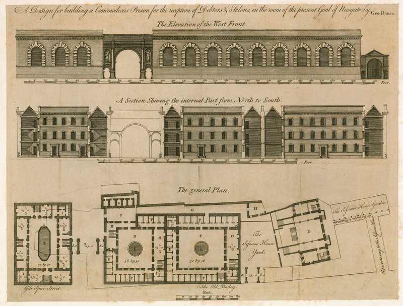 Návrh pro věznici Newgate od English School