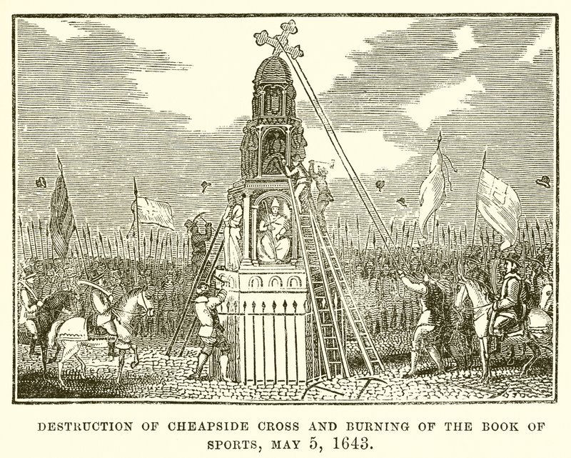 Zničení Cheapside Cross a spálení knihy sportu, 5. května 1643 od English School