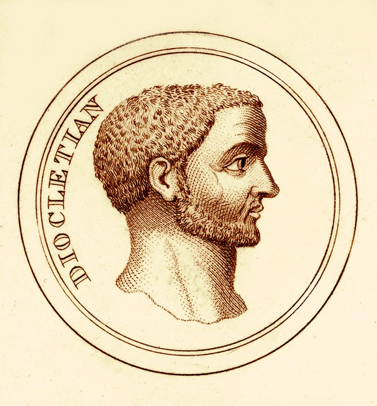 Dicoletian, ilustrace z The Universal Historical Dictionary od George Crabba, publikoval 1825 (digitálně vylepšený obrázek) od English School