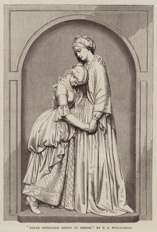 Dinah utěšující Hetty ve vězení, F J Williamson od English School