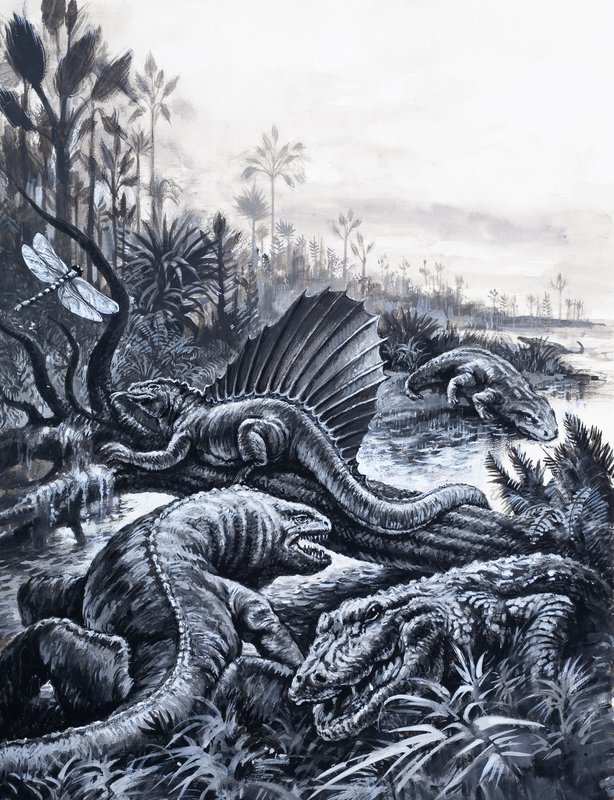 Dinosauři (kvaš na papíře) od English School