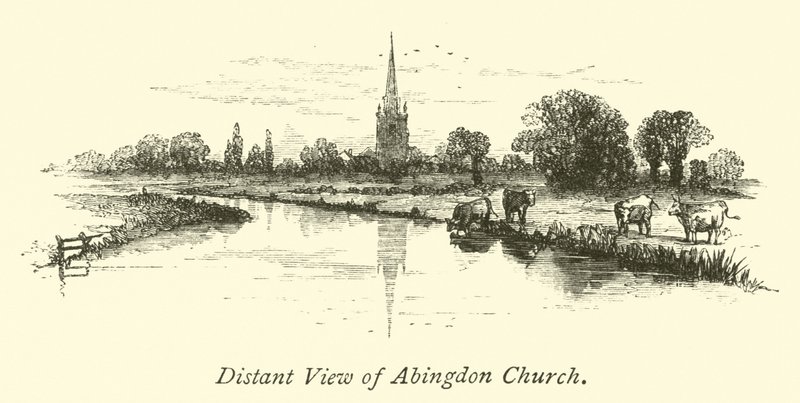 Pohled do dálky na kostel Abingdon od English School