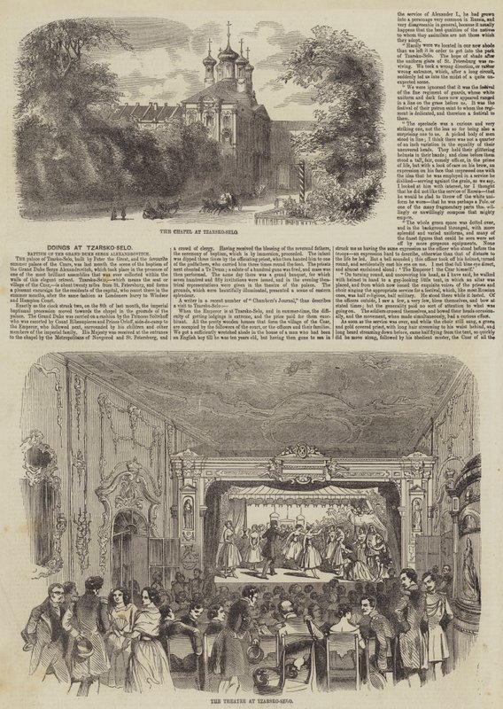 Práce v Tzarsko-Selo (rytina) od English School