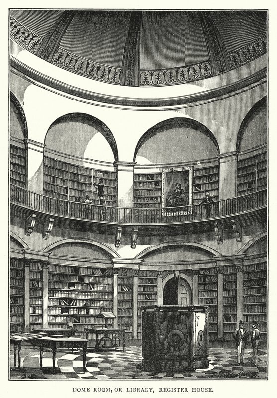 Dome Room, or Library, Register House (rytina) od English School