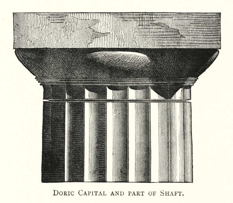 Doric Capital a část Shaft (rytina) od English School