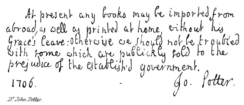 Dr John Potter od English School