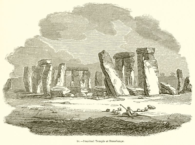 Druidský chrám ve Stonehenge od English School