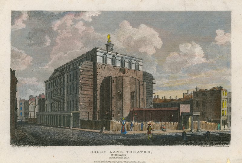 Divadlo Drury Lane, Westminster, Londýn; vyhořelo v roce 1809 od English School