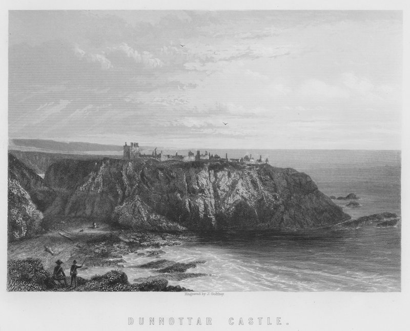 Dunnottar Castle (rytina) od English School
