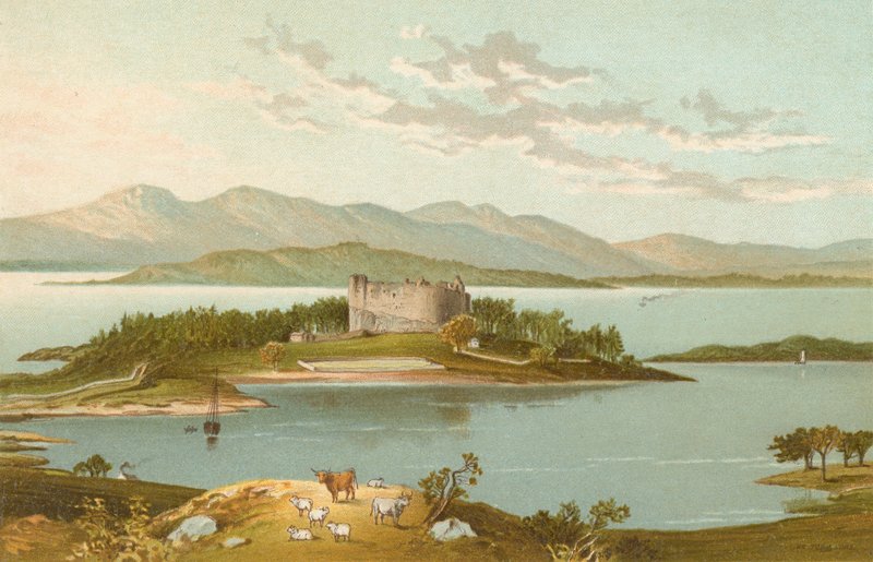 Hrad Dunstaffnage a jezero Loch Etive od English School