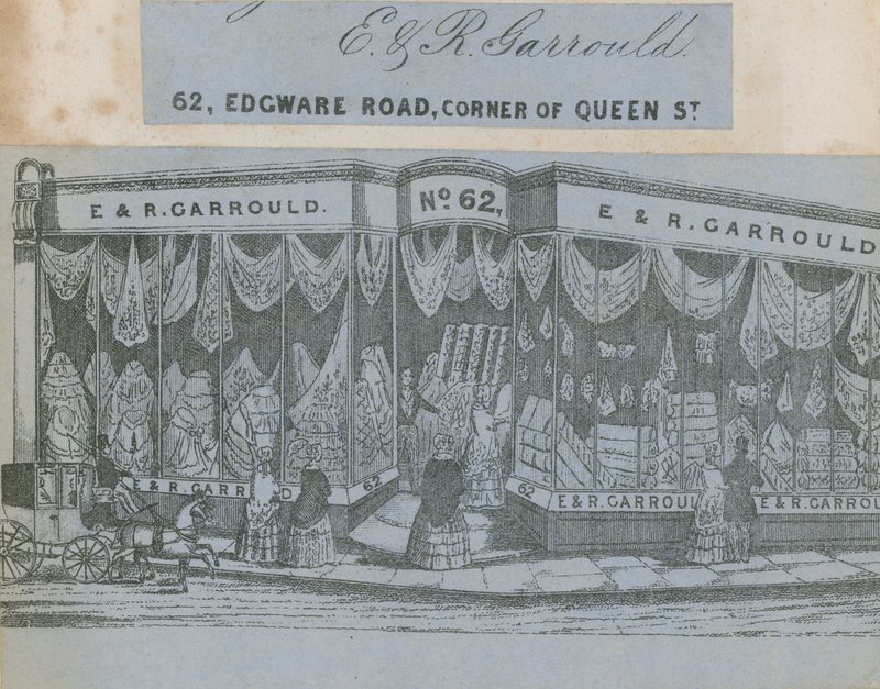 E & R Garrould, 62 Edgware Road, Corner of Queen Street, Londýn od English School