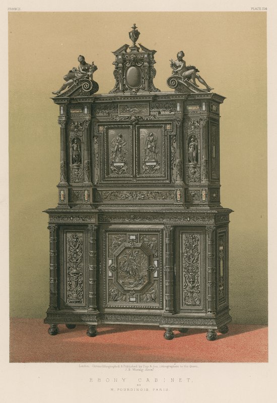 Ebony Cabinet od M Fourdinois, Paříž od English School