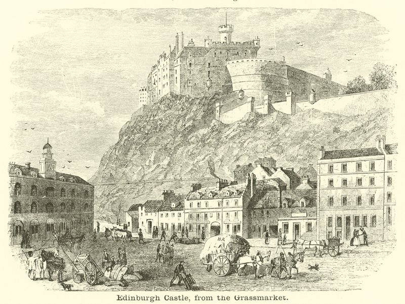Edinburský hrad, z Grassmarketu od English School