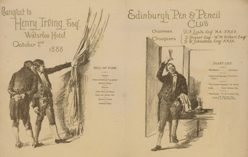 Edinburgh Pen and Pencil Club: Banket Henry Irvingovi od English School