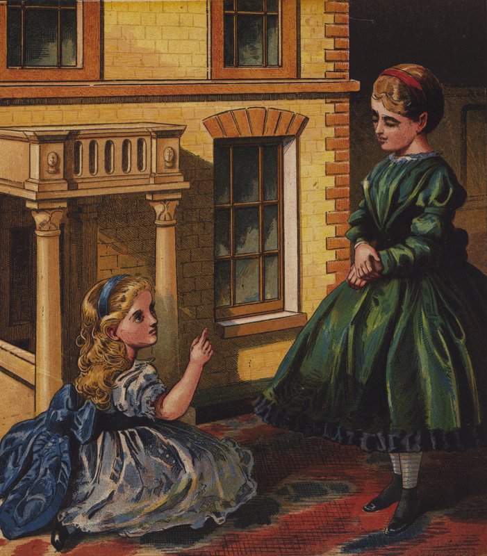 Edith and Millys Housekeeping (barevná litografie) od English School