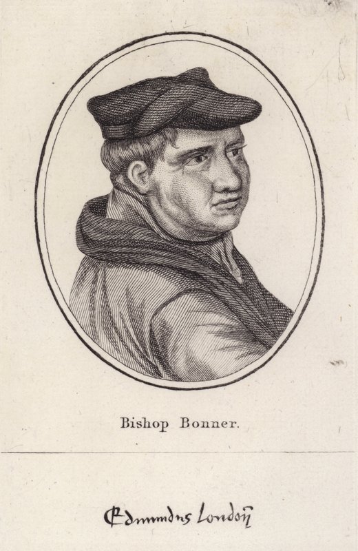 Edmund Bonner, anglický duchovní a biskup z Londýna, který pronásledoval protestanty za vlády Marie I. (rytina) od English School