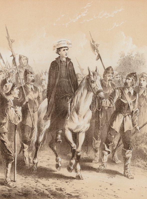 Edmund Campion, "Na cestě do Londýna" (litografie) od English School