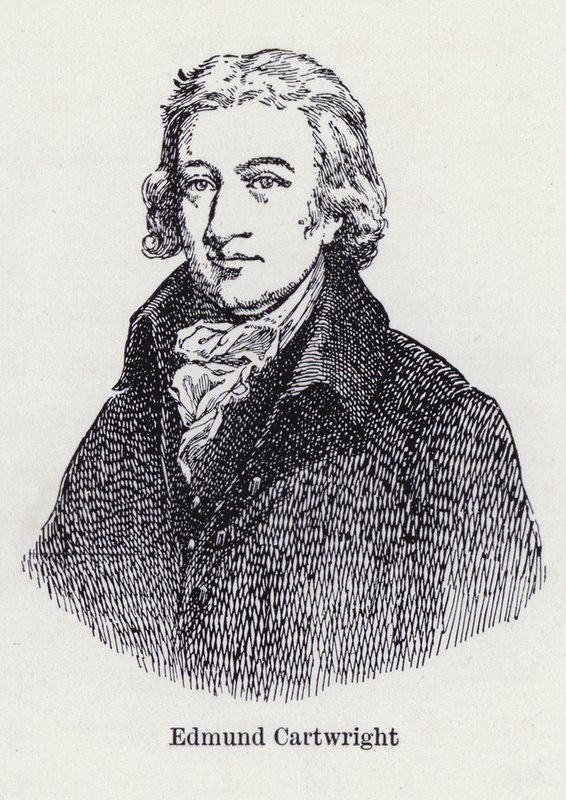 Edmund Cartwright, anglický vynálezce elektrického tkalcovského stavu (litho) od English School