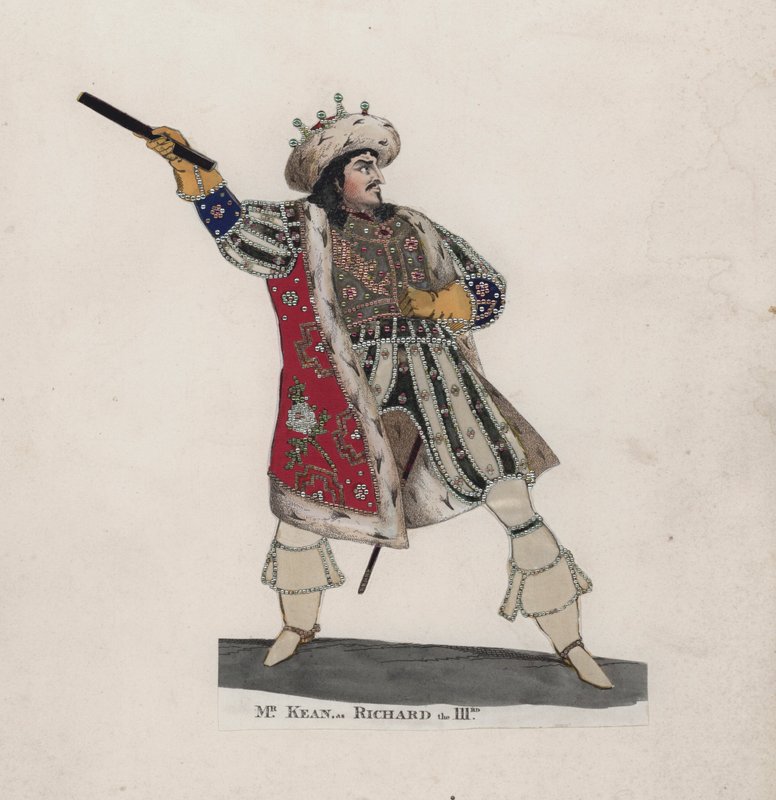 Edmund Kean jako král Richard III (barevná rytina) od English School