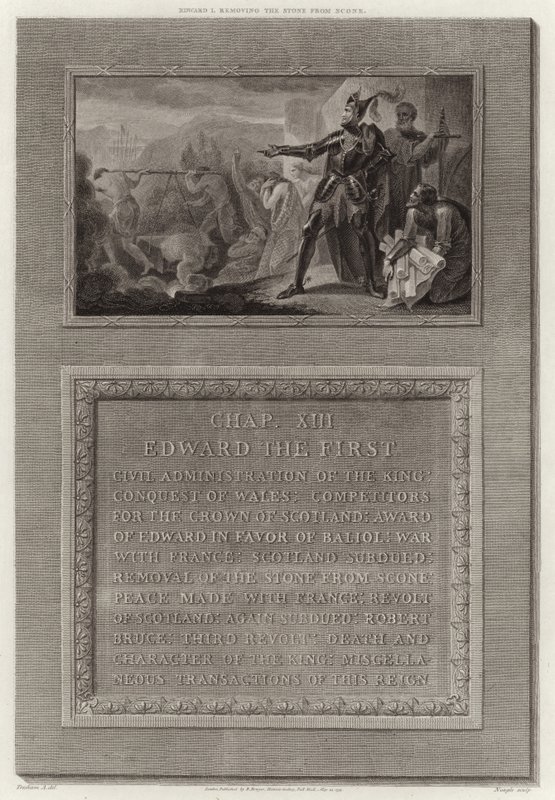 Edward I. odstraňuje kámen z Scone od English School