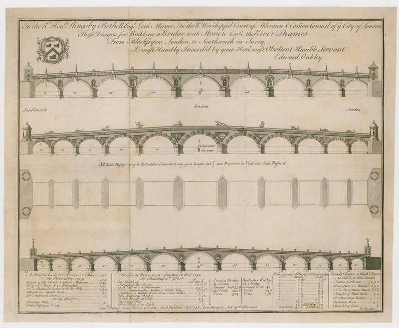 Edward Oakleys navrhuje Blackfriars Bridge od English School