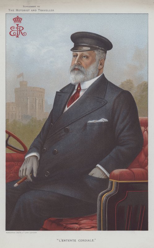 Edward VII, král Velké Británie (barevné lito) od English School