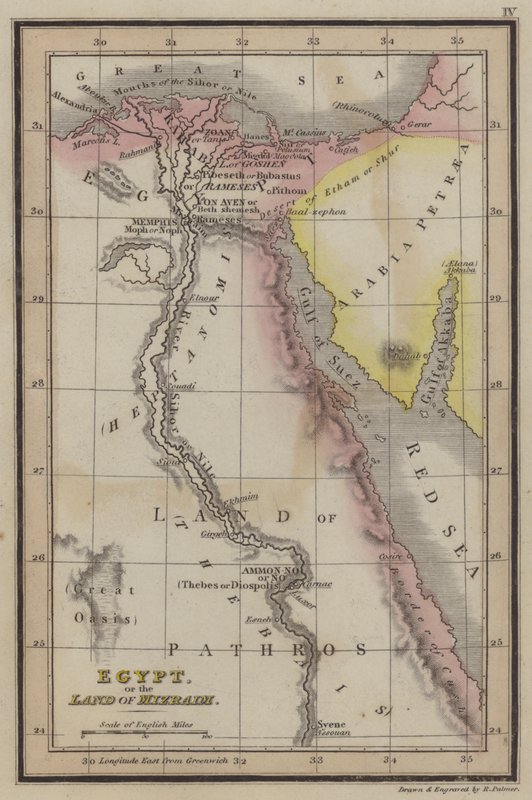 Egypt nebo země Mizraim (barevná rytina) od English School