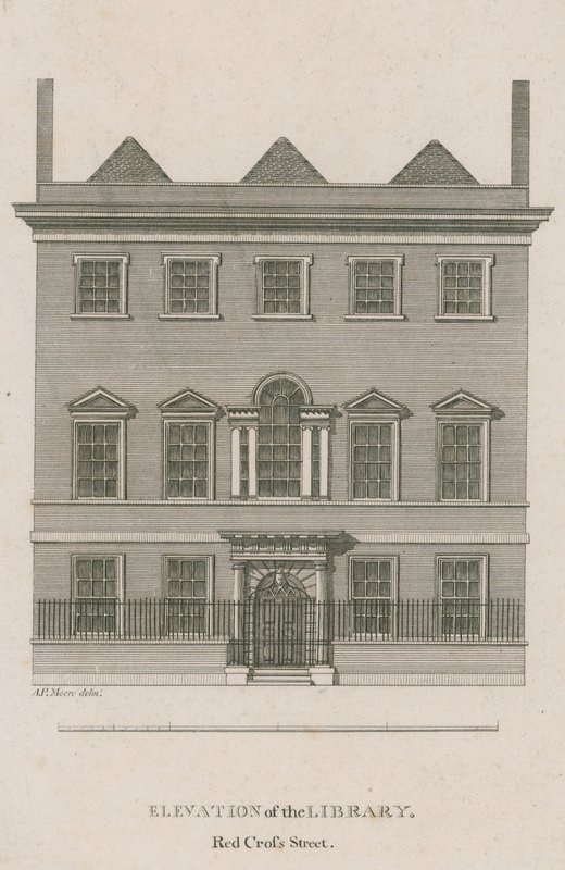 Elevation of the Library, Red Cross Street, Londýn od English School