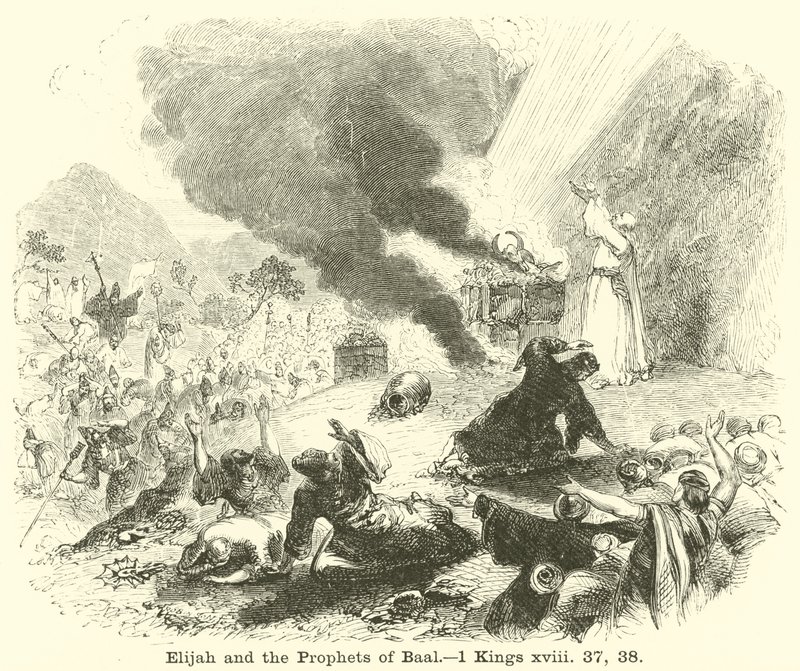 Eliáš a Baalovi proroci, 1. Královská, xviii, 37, 38 od English School