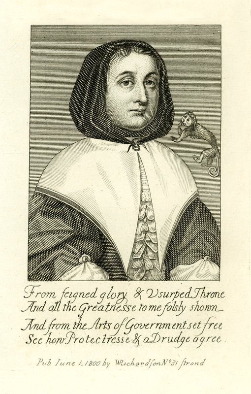 Elizabeth Cromwell, manželka Olivera Cromwella, ilustrace z Biografické historie Anglie od J. Grangera od English School
