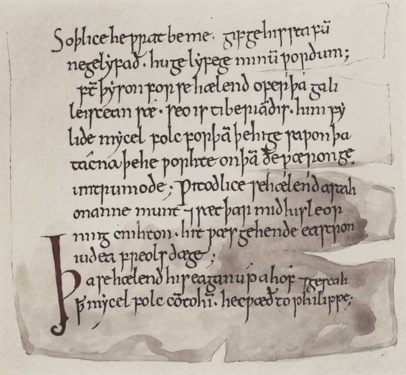 Angličtina, anglosaský jazyk (litografie) od English School