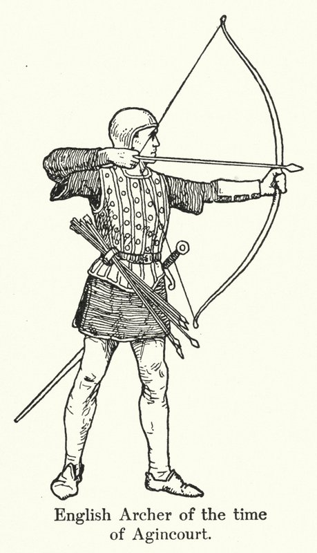 Anglický lukostřelec doby Agincourt (litho) od English School