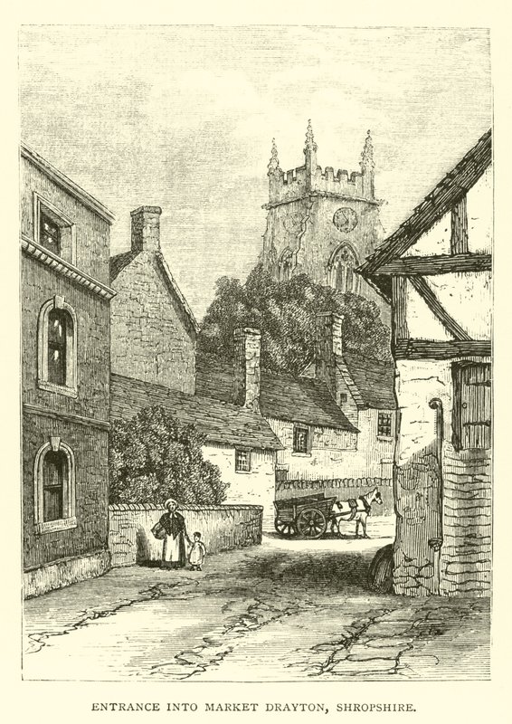 Vstup do Market Drayton, Shropshire od English School