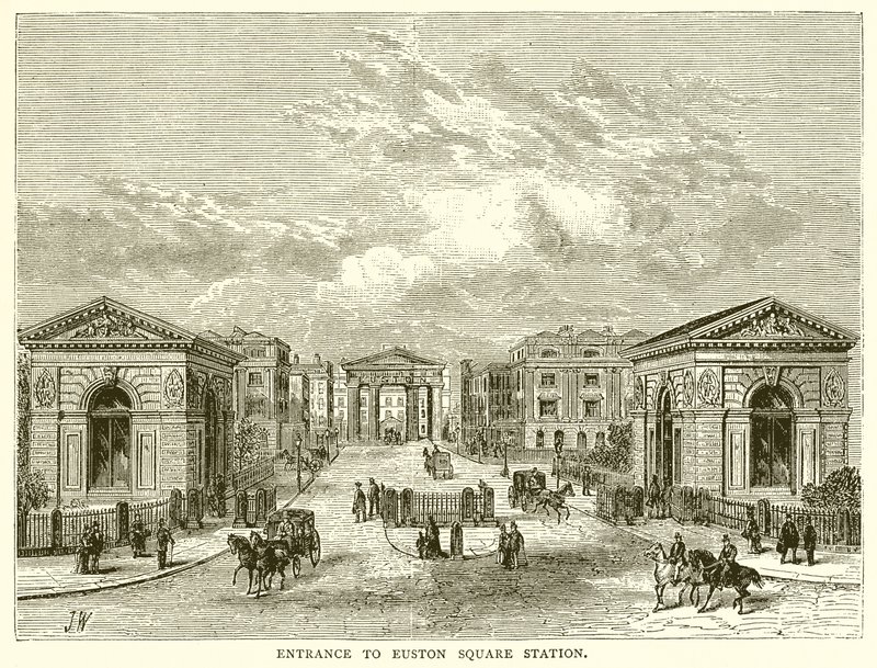 Vjezd na nádraží Euston Square od English School