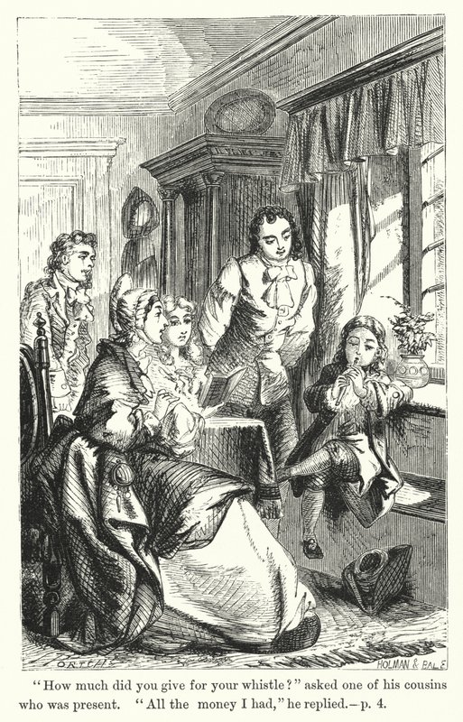 Epizoda ze života mladého Benjamina Franklina (rytina) od English School