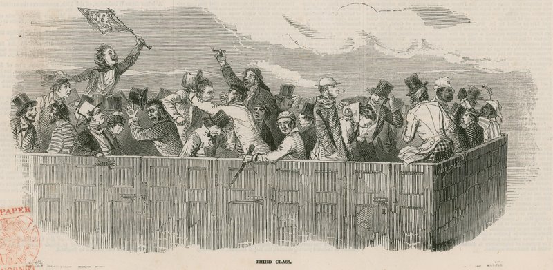 Závody Epsom 1847: Železnice – třetí třída od English School