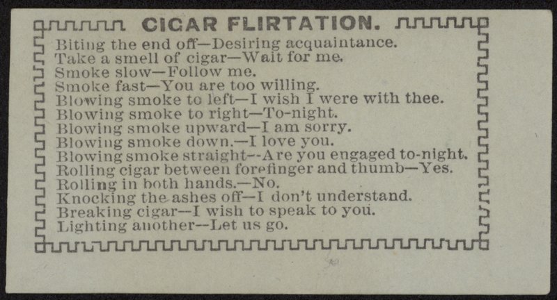 Escort card s názvem Cigar Flirtation od English School