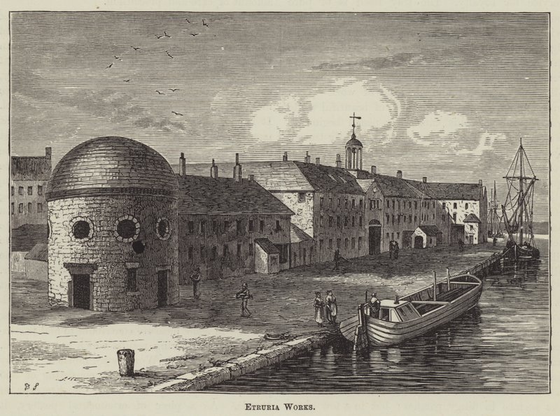 Etruria Works (rytina) od English School