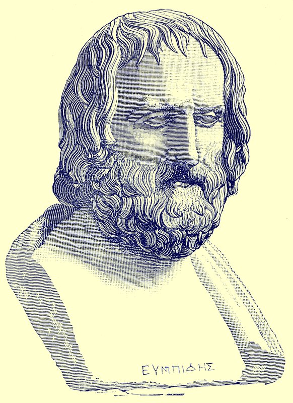 Euripides, ilustrace z „Historie Říma“ od Victora Duruye, publikovaná v roce 1884 (digitálně vylepšený obrázek) od English School