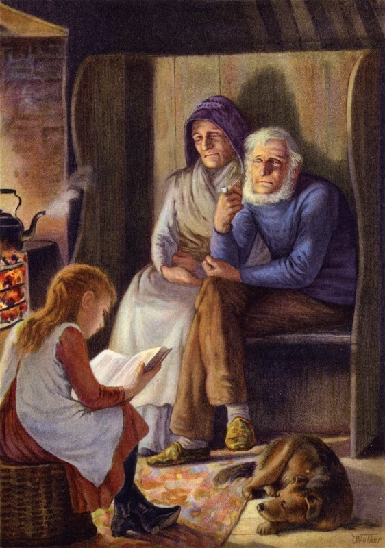 Večerní odpočinek (barevná litografie) od English School